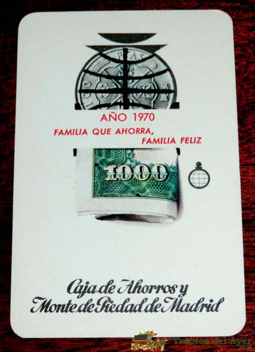 Calendario Fournier Caja De Ahorros Y Monte De Piedad De Madrid - 1970