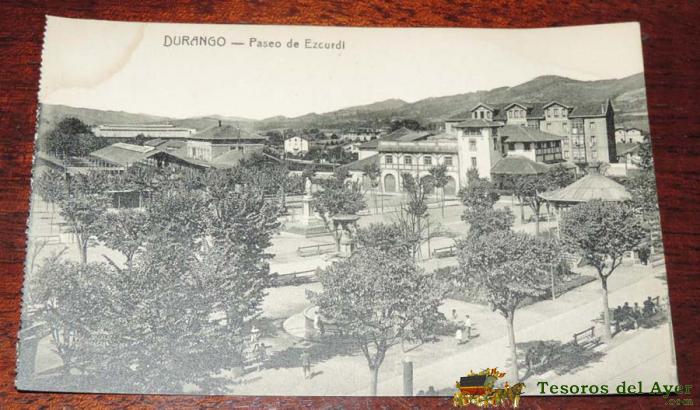 Postal De Durango, Paseo De Ezcurdi, Ed. Foto- German, No Circulada.