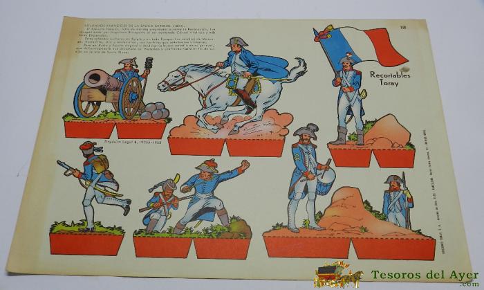 Recortable Soldados Franceses De La Epoca Imperial 1804, Ediciones Toray, Mide 40 X 29 Cms.