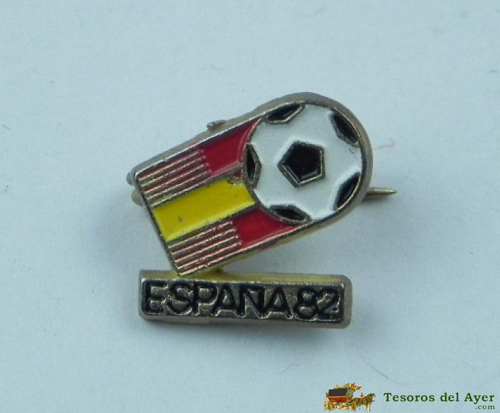Pin Emblema Mundial Futbol Espa�a 82 (insignia Imperdible Federaci�n Espa�ola Futbol), Reverso Con Alfiler, Mide 1,5 Cms.