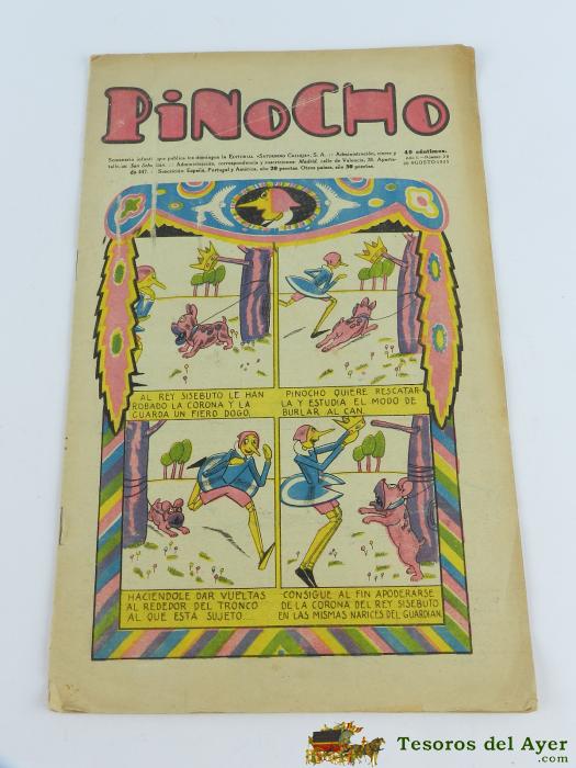 Pinocho N� 28. Editorial Calleja, 30 De Agosto De 1925. Tiene 16 Pag, Mide 34,5 X 21,5 Cms.