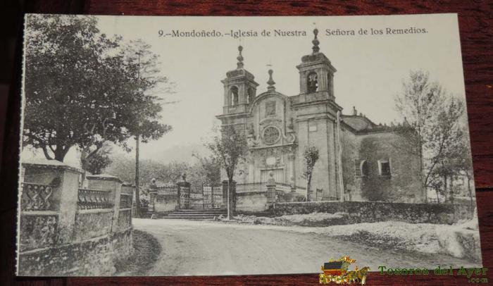 Postal De Mondo�edo. Lugo. N� 9. Iglesia De Nuestra Se�ora De Los Remedios. Fot. A. Teigeiro. Acci�n Catolica. No Circulada.