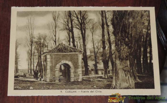 Postal De Cuellar, N.9, Segovia, Fuente Del Cirio, No Circulada, Helitiopia Artistica Espa�ola.