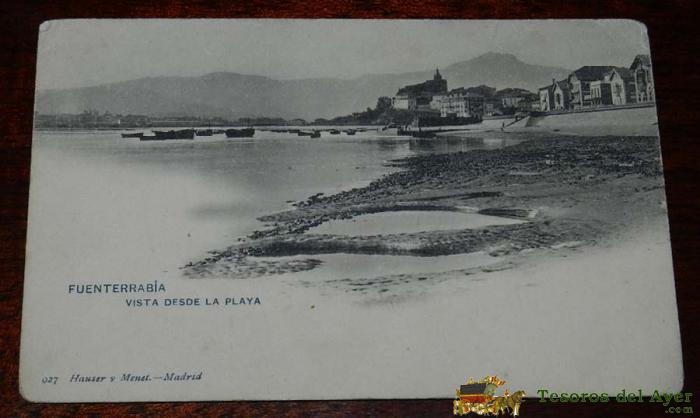 Postal De Guip�zcoa, Fuenterrabia. Vista Desde La Playa. 927. Ed. Hauser Menet, No Circulada. Sin Dividir.