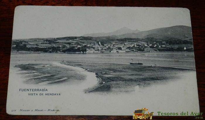 Postal De Guip�zcoa, Fuenterrabia. Vista Desde La Playa.hendaya. 931. Ed. Hauser Menet, No Circulada. Sin Dividir.
