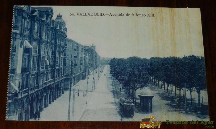 Antigua Postal De Valladolid, Avenida De Alfonso Xiii, N. 54, Ed. Grafos, Madrid, Sin Circular.