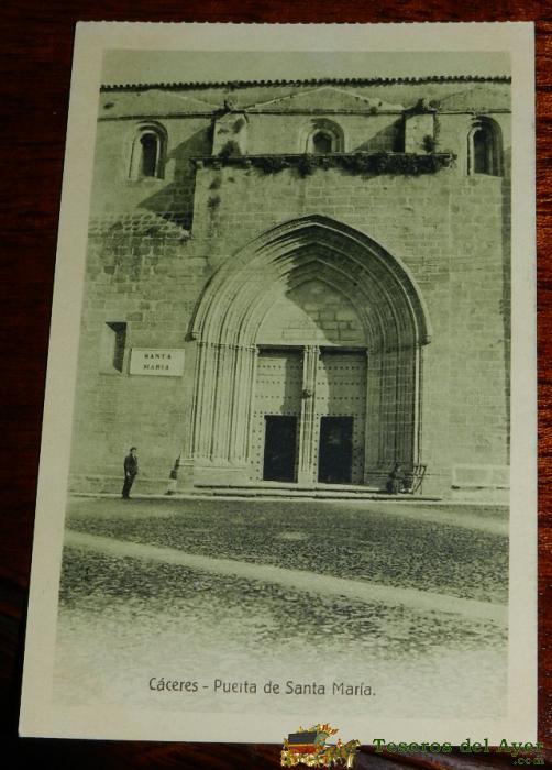 Antigua Postal De Caceres, Puerta De Santa Maria, Edicion Eulogio Blasco, Heliotipia De Kallmeyer Y Gautier