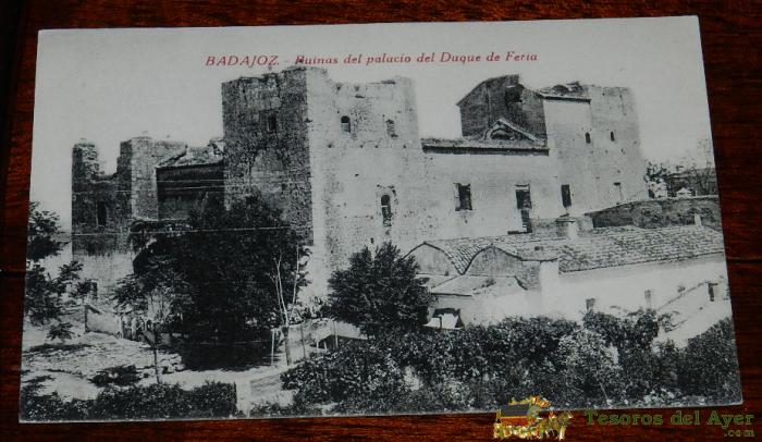 Postal De Badajoz, Ruinas Del Palacio Del Duque De Feria, Fot. Casta�eira, No Circulada.