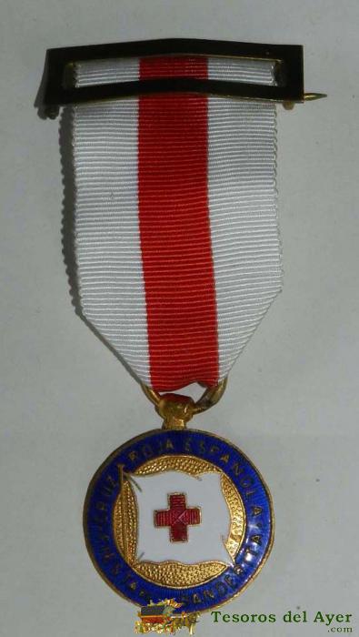 Medalla De La Cruz Roja Espa�ola. Fiesta Banderita. Mide 2,7 Cms De Diametro.
