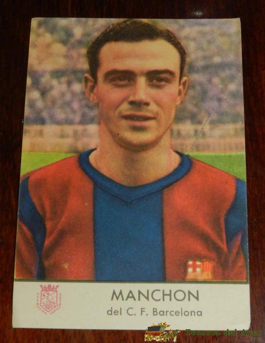 Cromo De Manchon Del C.f. Barcelona, Castellblanch, Mide 12 X 8,2 Cms.
