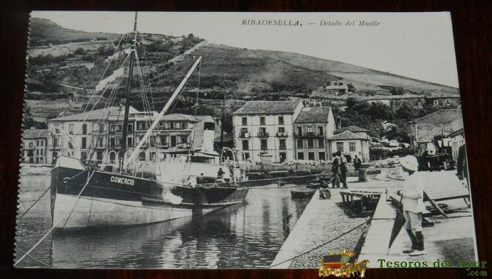  Postal De Ribadesella, Asturias, Detalle Del Muelle, Ed. E.g. Carbajal, No Circulada.
