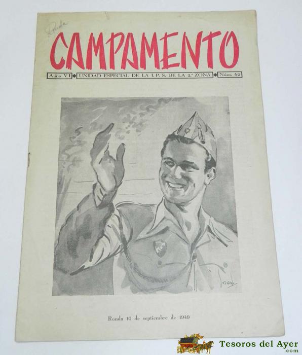 Revista Militar Campamento, N� 42, Unidad Especial Ips, 2� Region Militar, Ronda, Septiembre 1949. Medidas: 33 X 24 Cm.  8 Paginas.