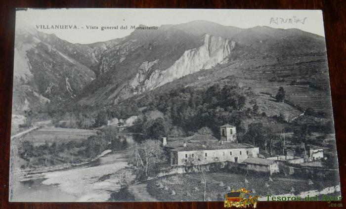 Postal De Villanueva. Vista General Del Monasterio. Cangas De Onis. Asturias, (ed. E J G). No Circulada.