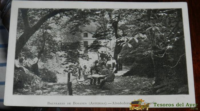  Postal De Balneario De Borines - Asturias - Alrededores Del Balneario