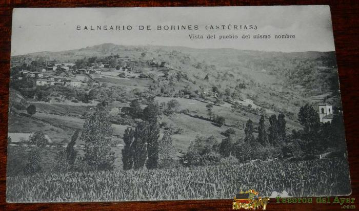 Balneario De Borines.(asturias).- Vista Del Pueblo Del Mismo Nombre. No Circulada.