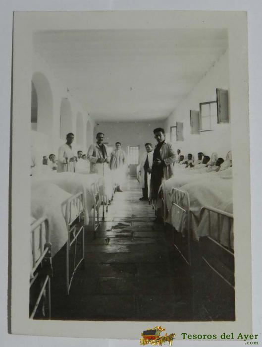 Fotografia De Soldados En Ceuta, Pabellon De Hospital Militar, Foto Calatayud, Ceuta-tetuan, Mide 8,5 X 6 Cms.