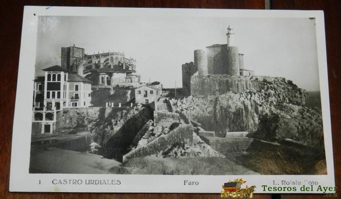 Foto Postal De Castro Urdiales, Faro, Cantabria, Ed. L. Roisin, N.1, No Circulada.