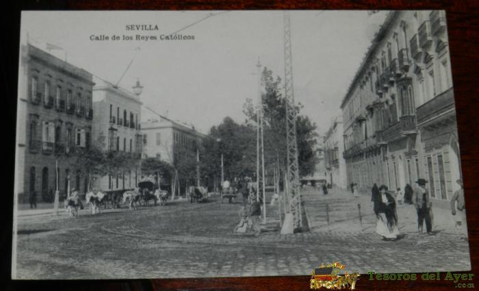 Postal De Sevilla, Calle De Los Reyes Catolicos, Ed. M.b. No Circulada.