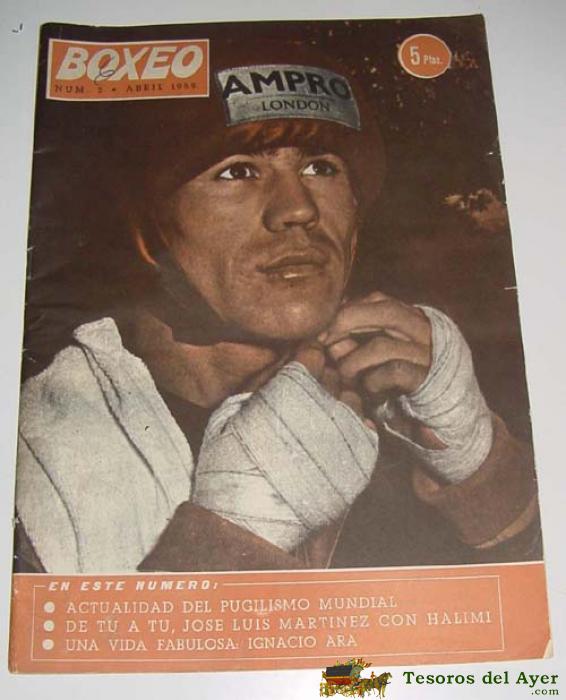 Antigua Revista - Boxeo N� 3 - Abril 1959 - 30 Paginas . Pugil - Fred Galiana - Abdeslan Ben Buker - 30,5 X 22 Cms.