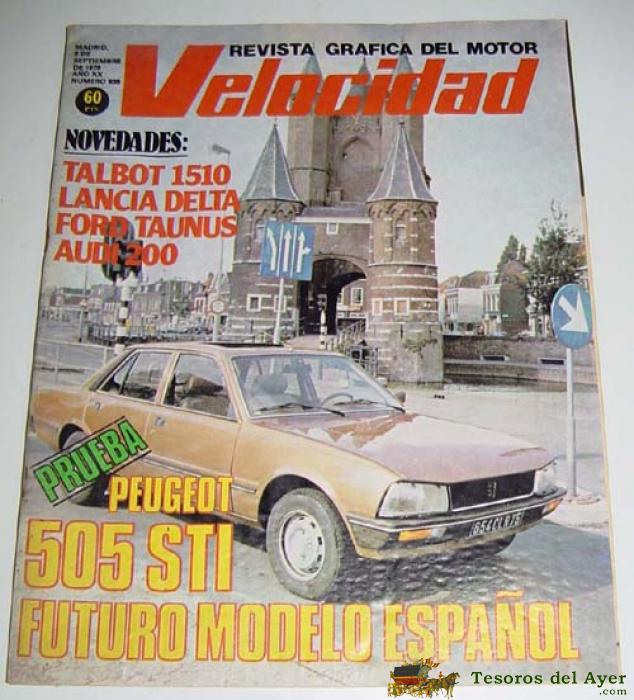 Revista Grafica Del Motor Velocidad - 939 Septiembre 1979 - Numerosas Fotografias De Coches Y Motos De La Epoca - Mide 30x24 Cms - 40 Pag. Aprox.