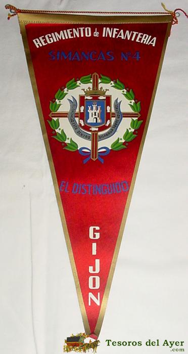 Antiguo Banderin De El Regimiento De Infanteria Simancas N� 4 . El Distinguido - Gijon (asturias)