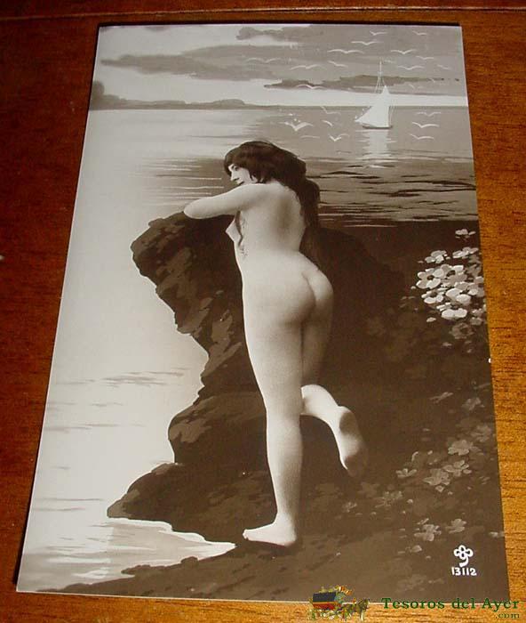 Antigua Postal Original De Mujer Desnuda - Edicion  Francesa Trebol 13112 - 1920 Aproximadamente - Desnudo Artistico