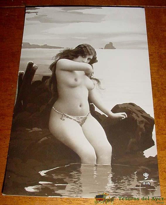 Antigua Postal Original De Mujer Desnuda - Edicion  Francesa Trebol 13119 - 1920 Aproximadamente - Desnudo Artistico