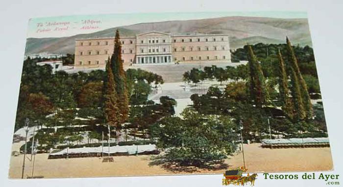 Antigua Postal De Palacio Royal - Atenas - Circulada.