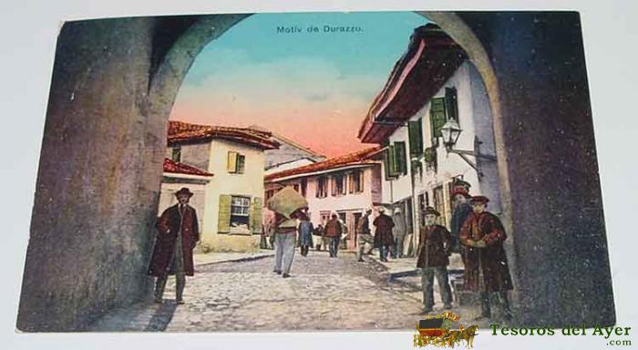 Antigua Postal De Durazzo - Albania - Circulada.