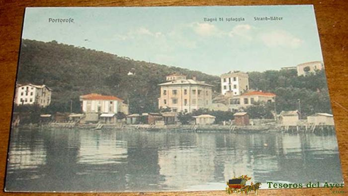 Antigua Postal De Portorose - Eslovenia -  Circulada.