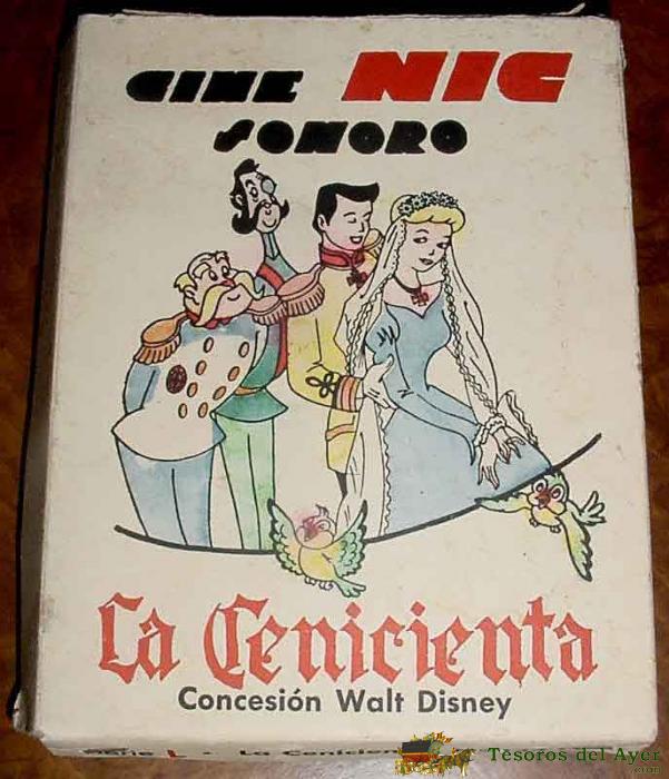 Antigua Caja De Cine Nic Sonoro - La Cenicienta, Walt Disney . Serie L Numeros 133-138 - Con Seis Peliculas 