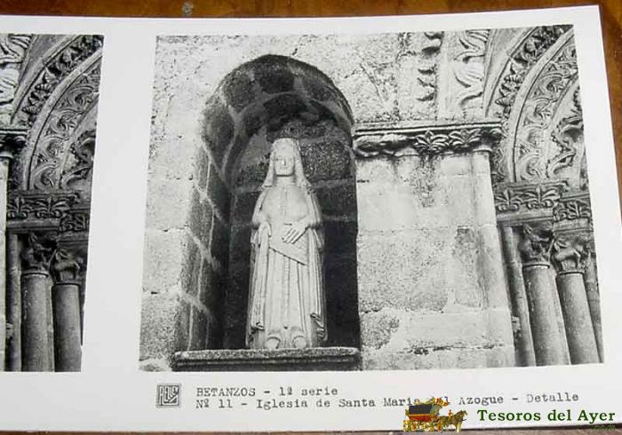 Antigua Estereoscopia De Betanzos - Galicia - Ed. Relley - 1� Serie - N. 11 - Iglesia De Santa Maria Del Azogue.