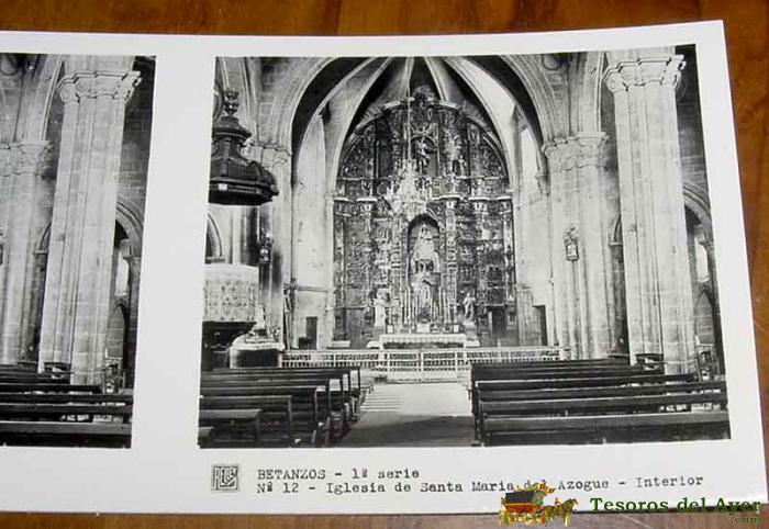 Antigua Estereoscopia De Betanzos - Galicia - Ed. Relley - 1� Serie - N. 12 - Iglesia De Santa Maria Del Azogue.