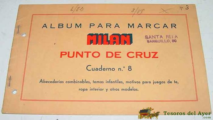 Antiguo Catalogo Album Para Marcar - Milan - Cuaderno N� 8 - Abecedario - Tiene 24 Pag - Mide 22 X 14 Cms.