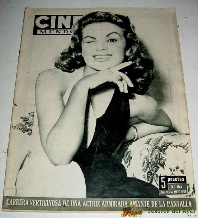 Antigua Revista Cine Mundo . 14 De Mayo De 1955, Numn. 165 - 24 Paginas Incluyendo Portadas.