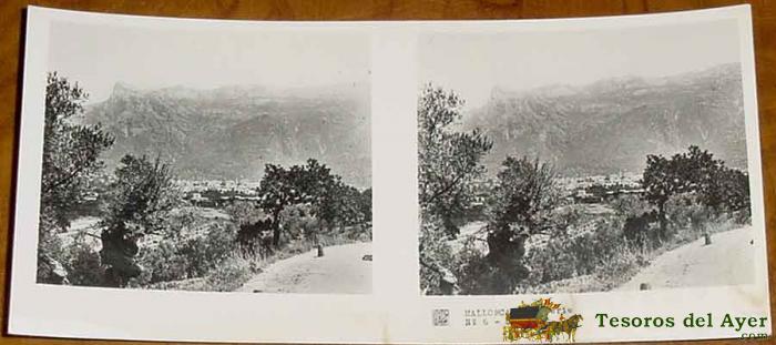 Antigua Foto Estereoscopica De Mallorca - 2� Serie - Coleccion Num. 11 - Ed. Rellev - Num. 6. - Soller.