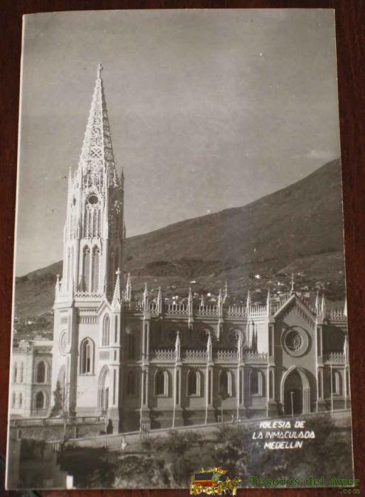 Antigua Foto Postal De Medellin (colombia) Iglesia De La Inmaculada - Sin Circular