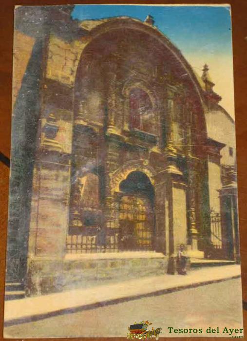 Antigua Foto Postal De Bolivia, Portada De La Catedral De La Paz . Arno Hermanos, Sin Circular