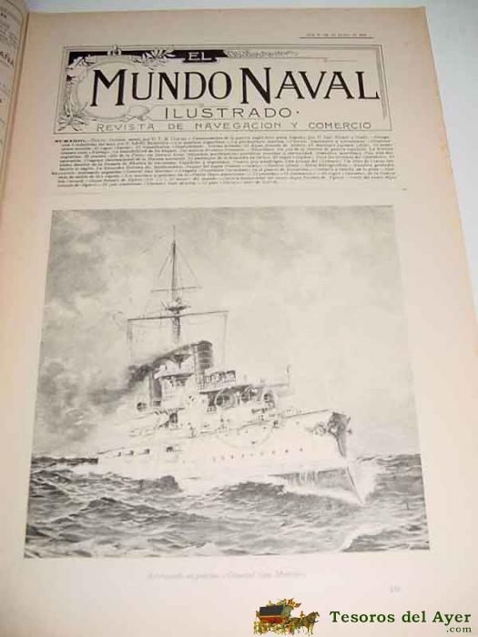 Revista El Mundo Naval Ilustrado (madrid, 30 De Marzo De 1900) - Ejemplar N�mero 8 Segunda Epoca, De La Importante Revista Quincenal 