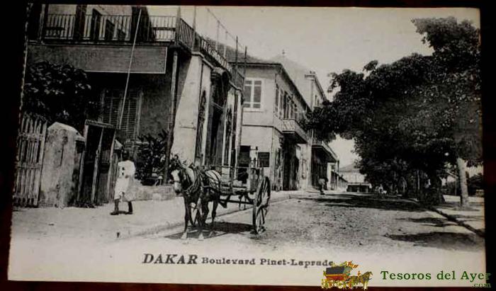 Antigua Postal De Dakar (senegal) - Boulevard Pinet Laprade - Collection Artistique - No Circulada