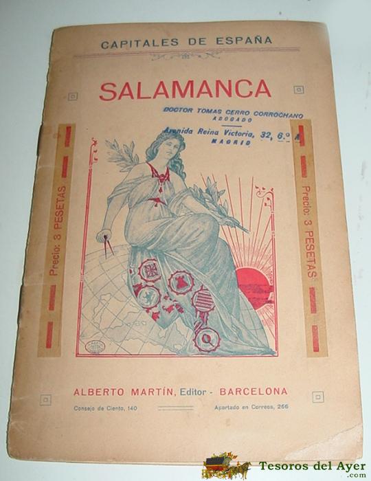 Salamanca: Antiguo Plano En L�mina Entelada. Publicado Por Alberto Martin De Barcelona En La Obra Capitales De Espa�a - 