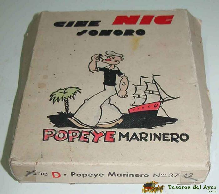 Antigua Caja De Peliculas Cine Nic Sonoro - Popeye Marinero - Con 2 Peliculas - Serie D Popeye Marinero, Popeye Campeon.