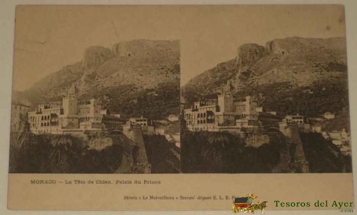 Antigua Postal Estereoscopica De Monaco - Estereoscopia - No Circulada - Sin Dividir.