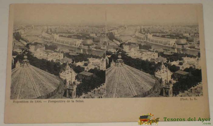 Antigua Postal Estereoscopica De Exposicion De 1900 - Paris - Estereoscopia - No Circulada - Sin Dividir.