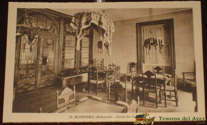 Antigua Postal Del Balneario De Mondariz -pontevedra - Salon De Tresillo - No Circulada - Ed. L. Roisin. 