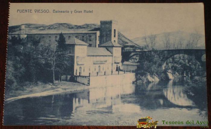 Antigua Postal Del Balneario Y Gran Hotel Puente Viesgo - Cantabria - Fot. Thomas - No Circulada.