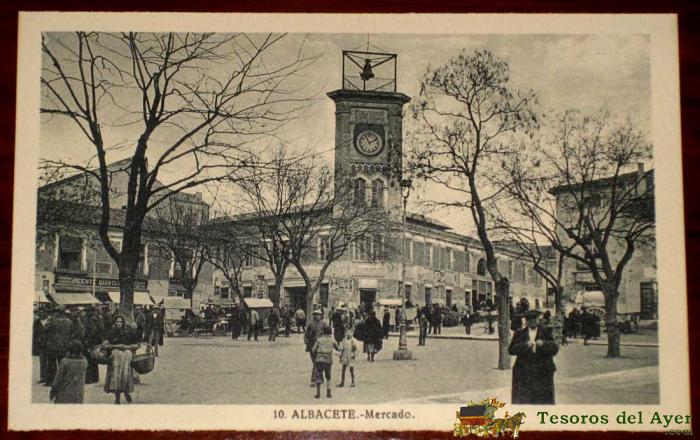 Antigua Postal De Albacete - Mercado - N� 10 - No Circulada - Ed. L. Roisin.