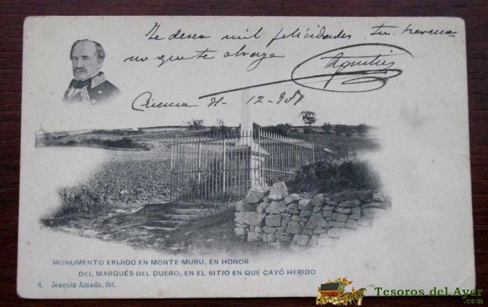 Antigua Postal De La Batalla Del Monte Muru - Guerra Carlista - Aretxabaleta - Circulada - Ed. Hauser Y Menet.