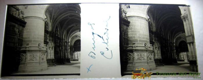 Antigua Fotografia De La Catedral De Burgos - En Cristal - Mide 10,7 X 4,4 Cms