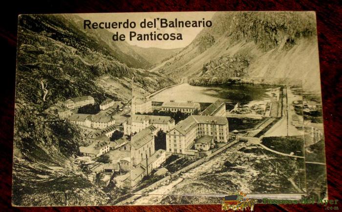Antigua Postal Del Balneario De Panticosa - Huesca - Contiene 12 Vistas En El Cuadernillo - Circulada.